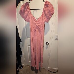 See You Monday Pink Maxi Coquette Francesca's Bow Tie Pink Sun Dress